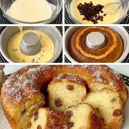 Torta al kefir con uvetta