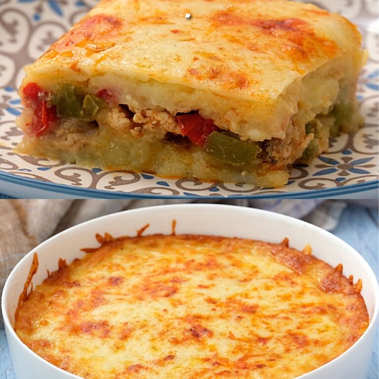 teglia di pollo e patate al forno con formaggio filante