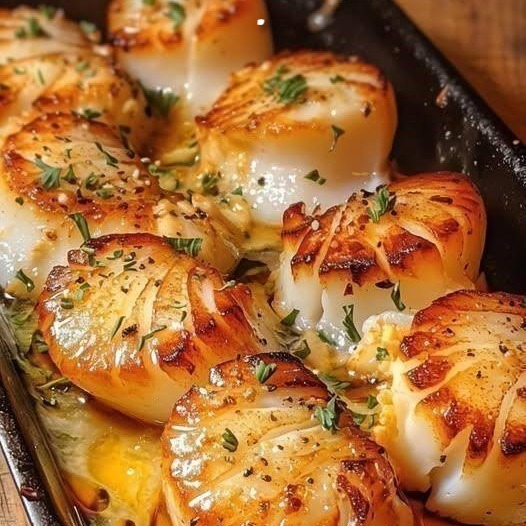 Capesante al forno con burro all’aglio