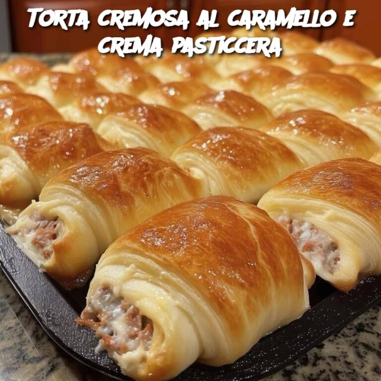 Torta cremosa al caramello e crema pasticcera