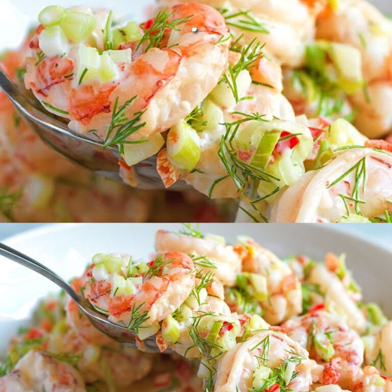 Insalata di gamberetti con salsa al limone e aneto