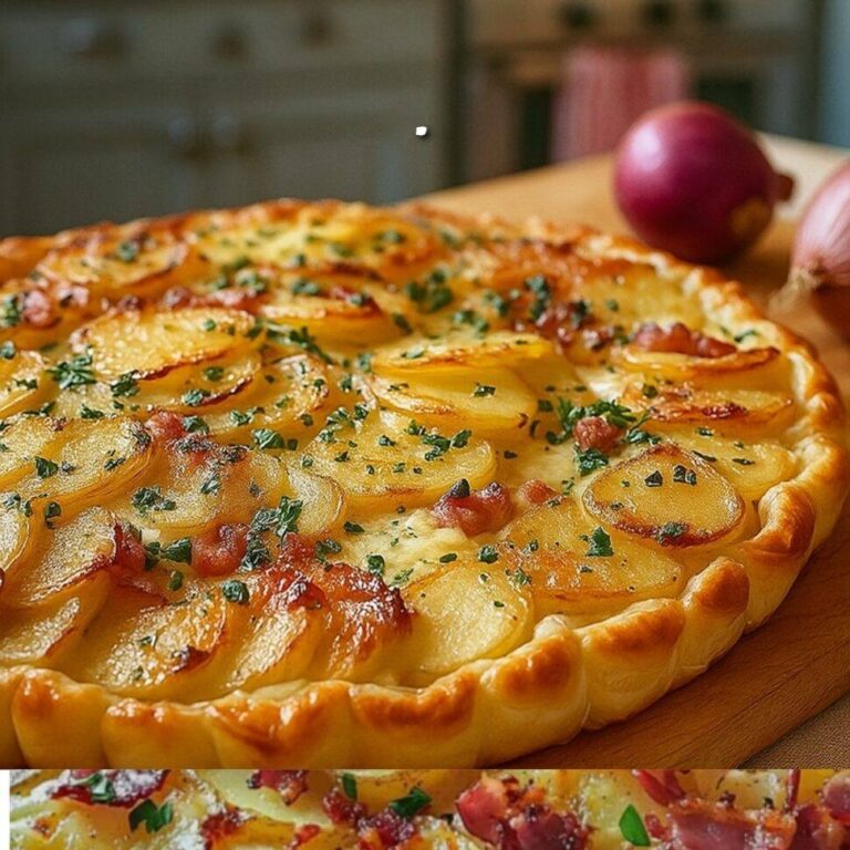 Torta contadina con pancetta, patate e cipolle