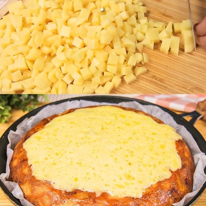 Padella di patate e carne macinata con salsa di senape all’aneto