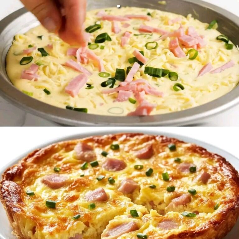 Quiche facile e senza crosta di prosciutto per colazione