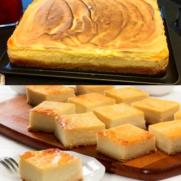 Cheesecake da vassoio con budino alla vaniglia, molto avvincente