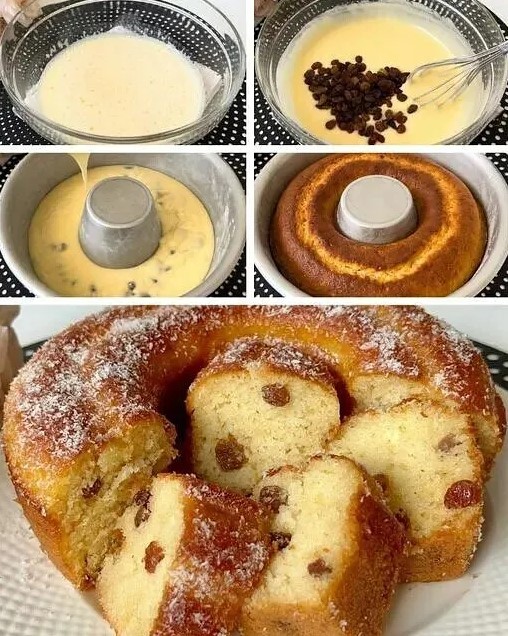 Torta al kefir con uvetta