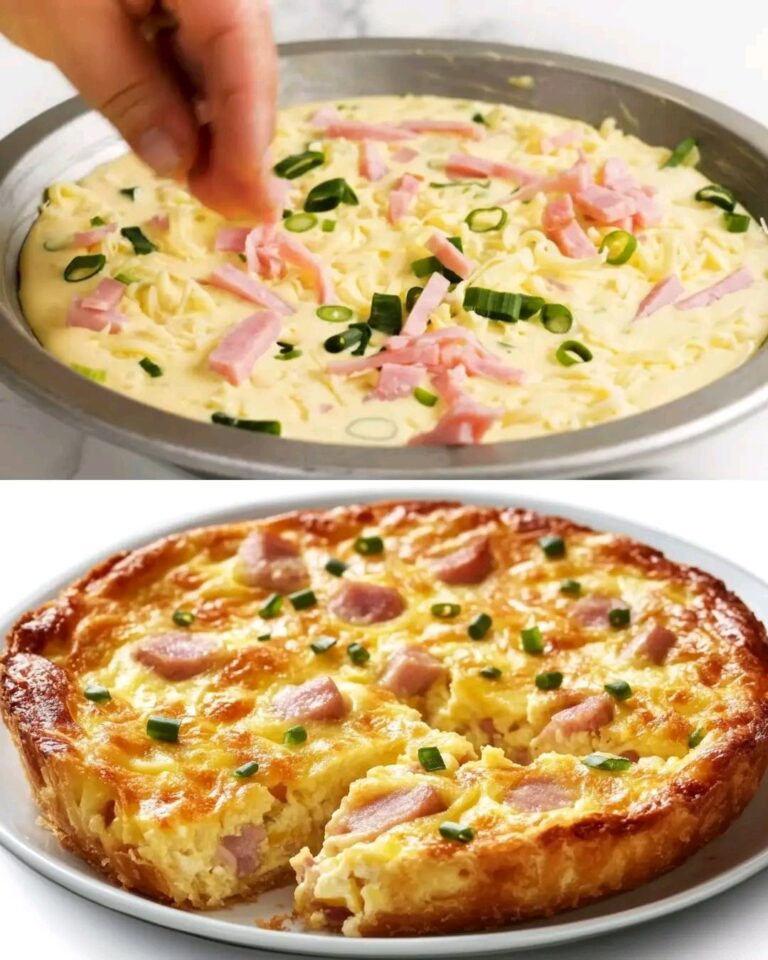 Quiche facile e senza crosta di prosciutto per colazione