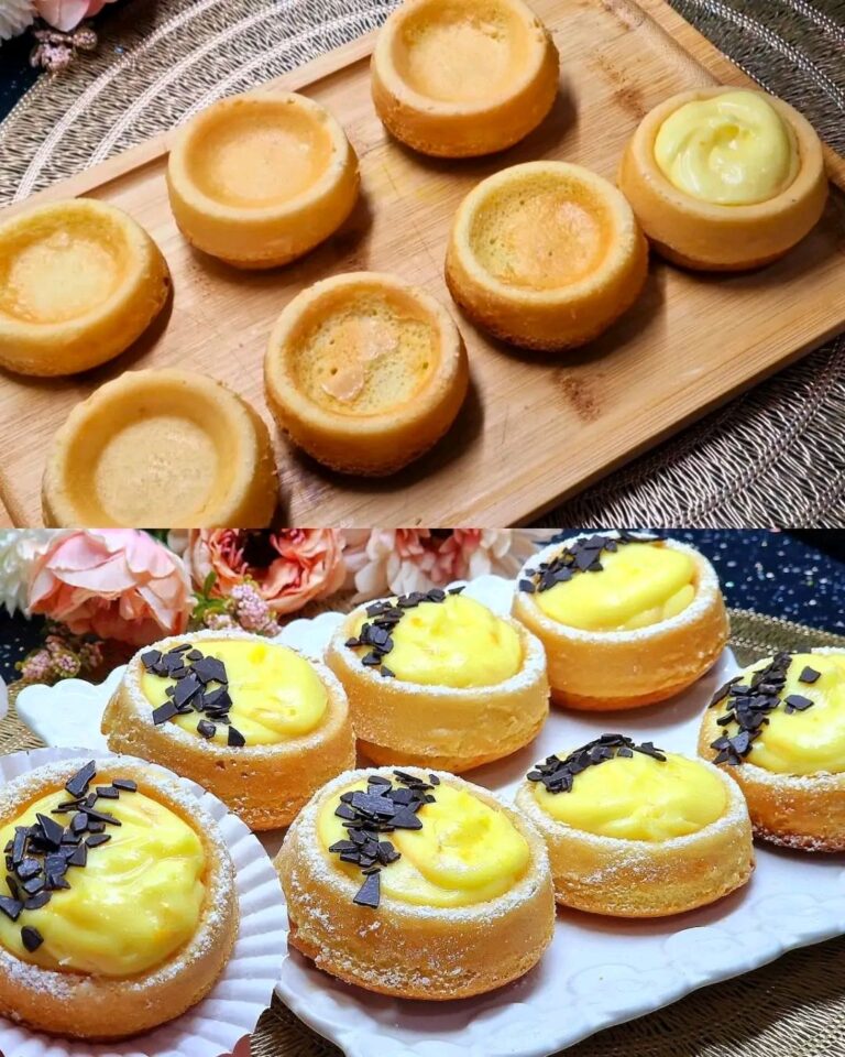 Tortine morbide allo yogurt alla vaniglia con crema all’arancia