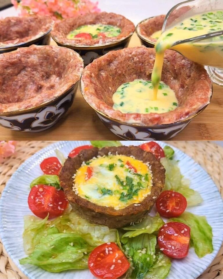 Sformato di foglie di cavolo ripiene di carne macinata e formaggio