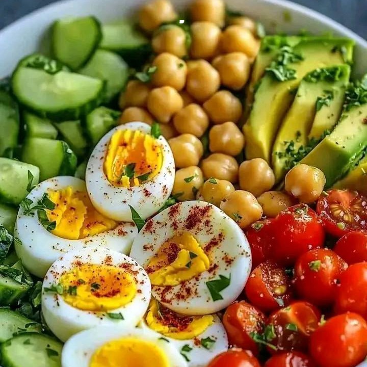 Insalata di Avocado Uova e Ceci con Limone