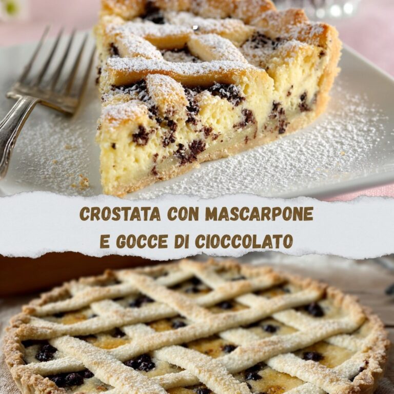 Crostata con mascarpone e gocce di cioccolato
