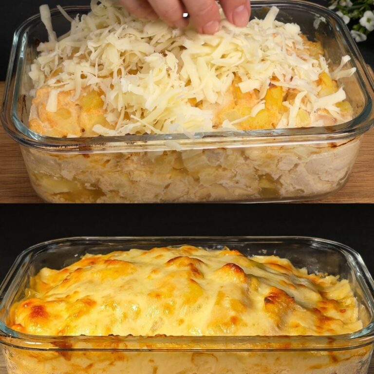 pollo al forno e patate con mozzarella