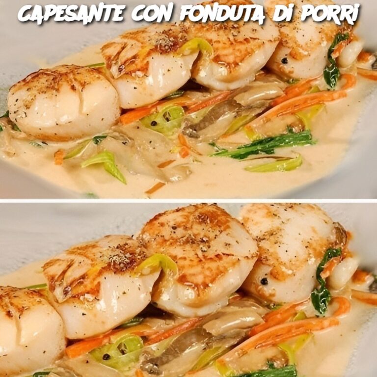 Capesante con fonduta di porri