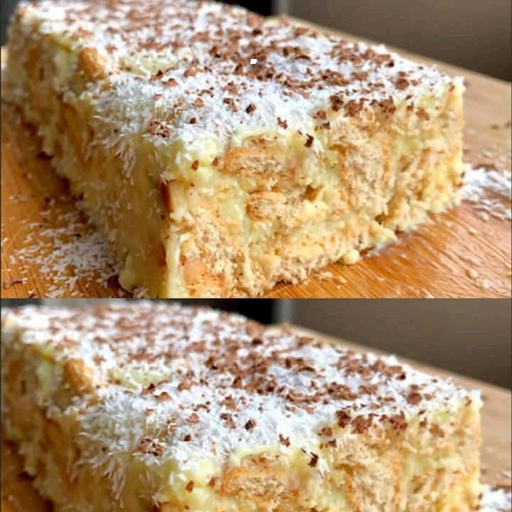 Budino al cocco e ciasto di biscotti