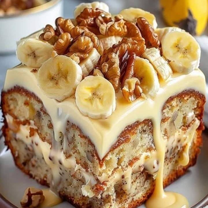 Torta paradisiaca alla crema di banane e noci