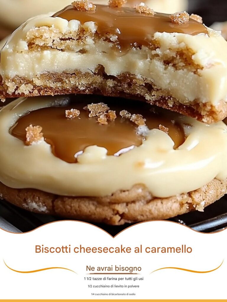 Biscotti al caramello e cheesecake