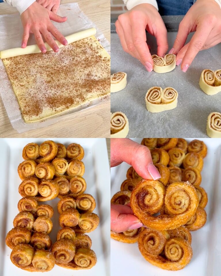 Palmiers alla cannella (orecchie di elefante di pasta sfoglia): solo 3 ingredienti per un dolce perfetto