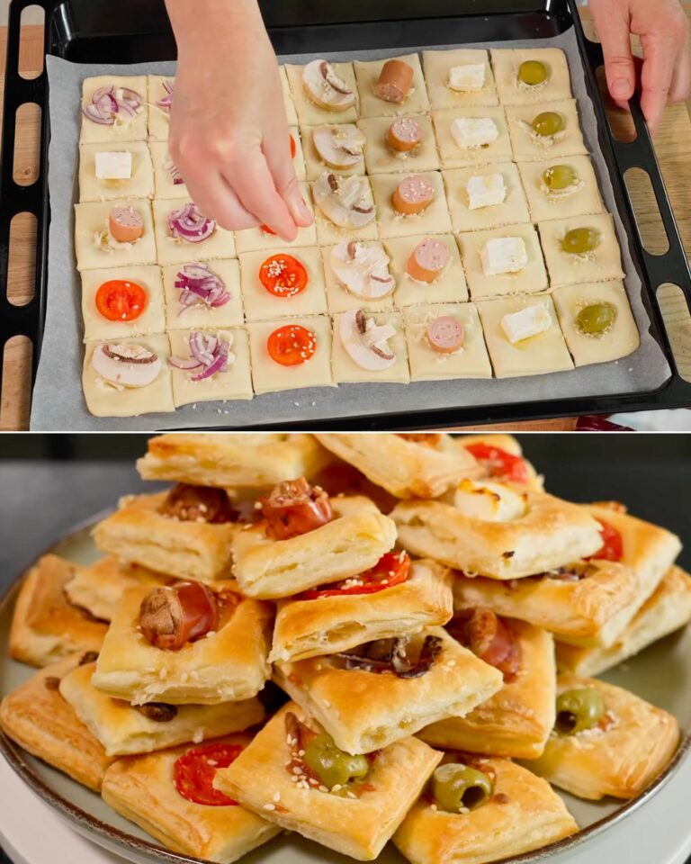 Quadrati di pasta sfoglia: la ricetta veloce per un antipasto gustoso