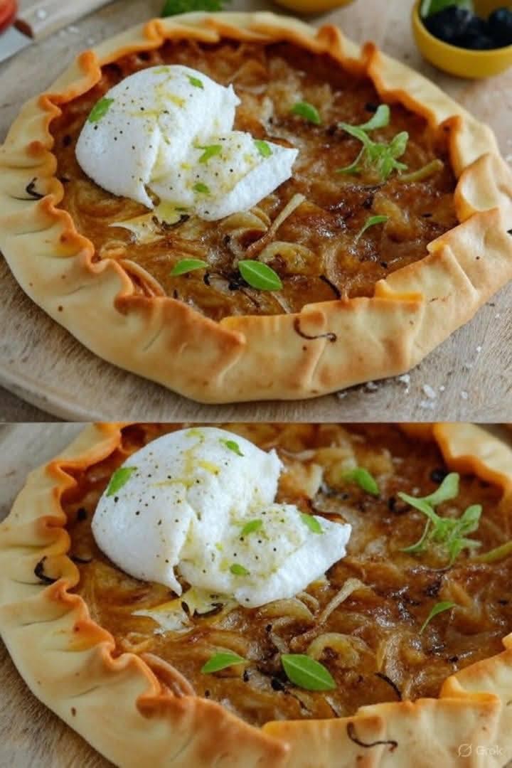 Torta di cipolle in stile pizza