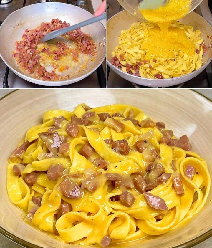 Fettuccine alla papalina la pasta