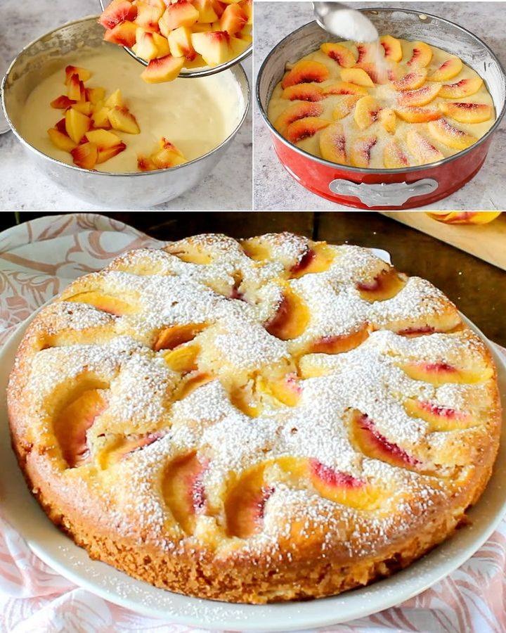 TORTA SOFFICE DI PESCHE