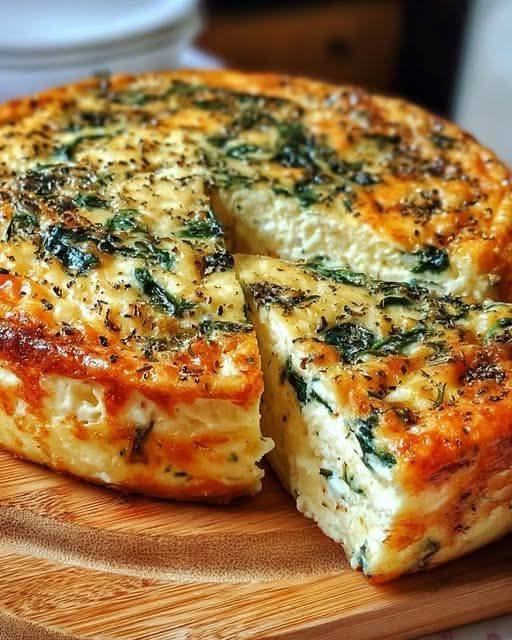 Quiche senza crosta con ricotta e spinaci