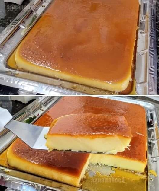 Semplice budino da forno con caramello dorato