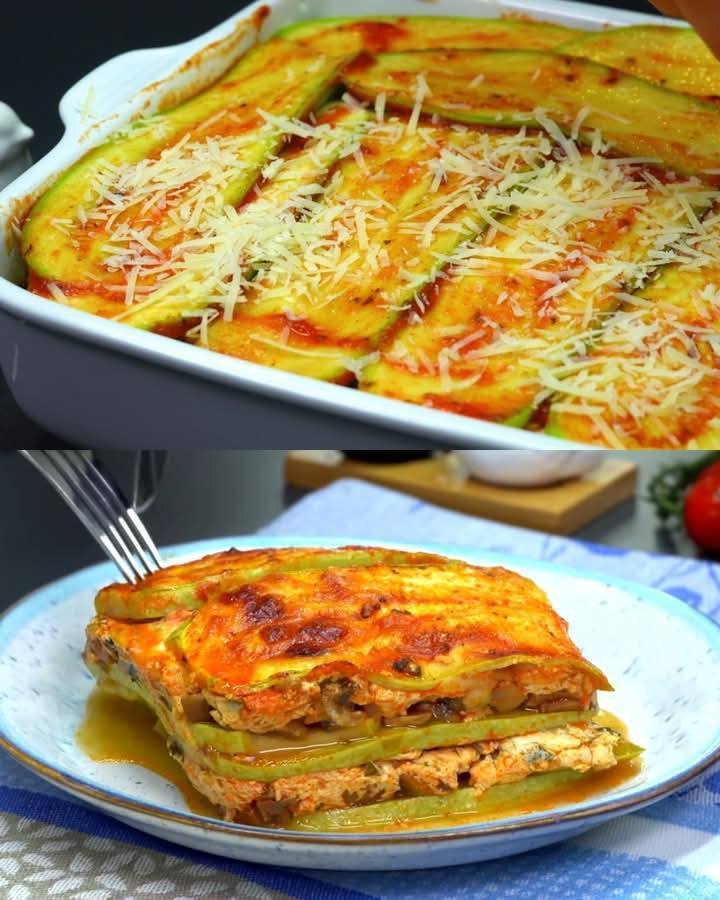 Questo semplice piatto di zucchine è piaciuto a tutti. Lasagna alle verdure