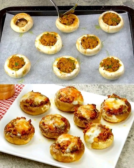 Funghi Ripieni di Carne Macinata1