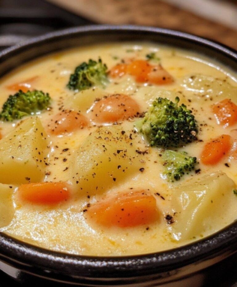 Zuppa di broccoli con formaggio in pentola a cottura lenta