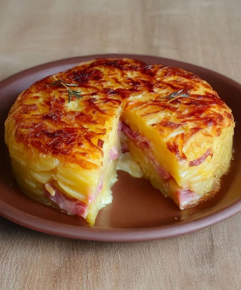 Torta di patate con prosciutto e formaggio – Croccante e morbida