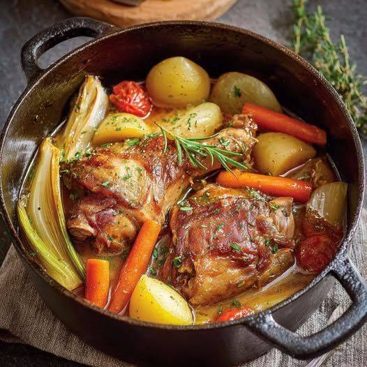 Ricetta per lo stinco di maiale brasato con verdure