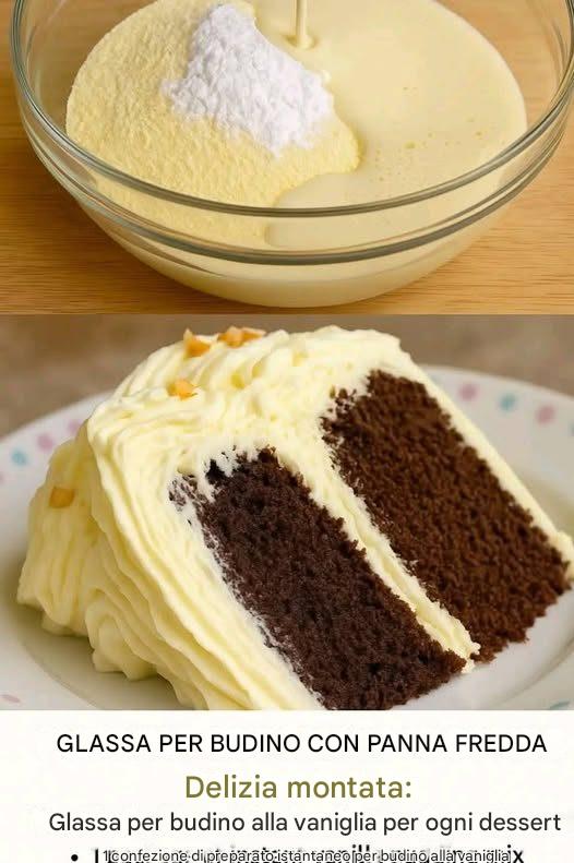 Budino con glassa di panna montata