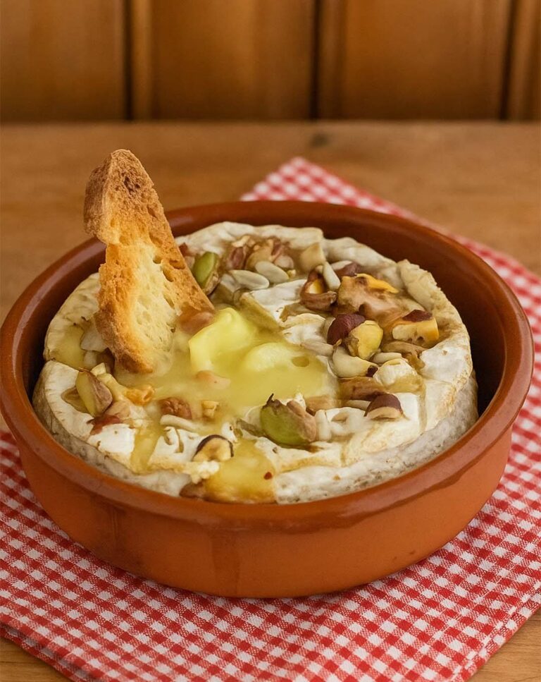 Camembert al forno con miele e noci