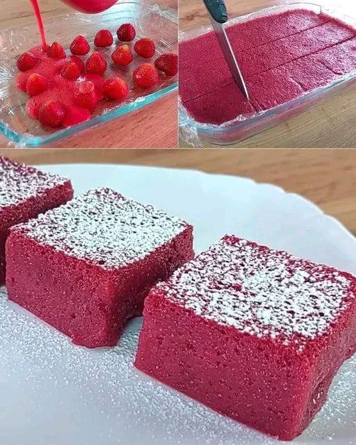 Quadrotti alle Fragole Senza Cottura