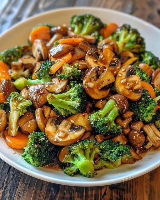 Padella da 15 minuti con funghi, broccoli e carote