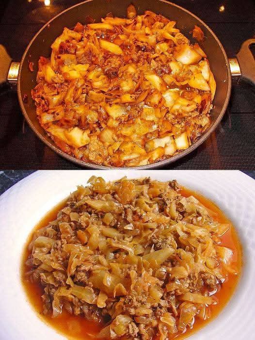 Cavolo in Umido con Carne Macinata