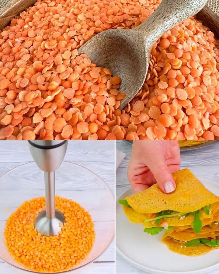 Crepes di lenticchie rosse con un solo ingrediente: light da condire dolci o salate