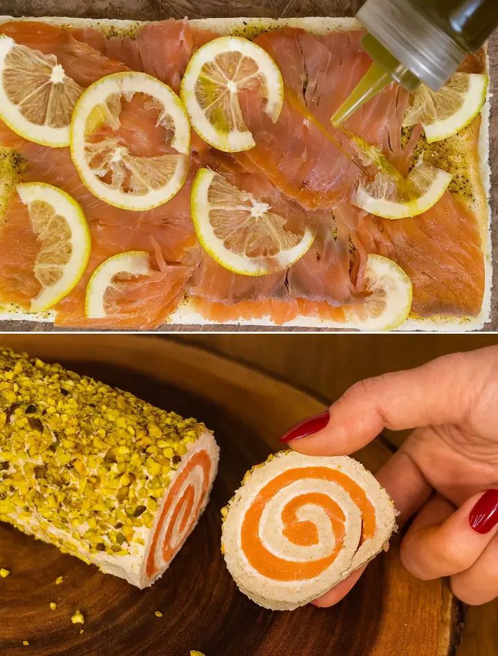 Rotolo al salmone e formaggio lo preparo con 2 fette di pane per tramezzini