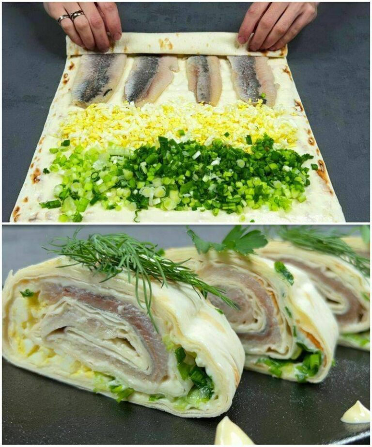 Prendo aringhe, lavash e cucino un panino incredibilmente gustoso per pochi centesimi! Vola via per primo sulla tavola delle feste (delizioso e semplice)