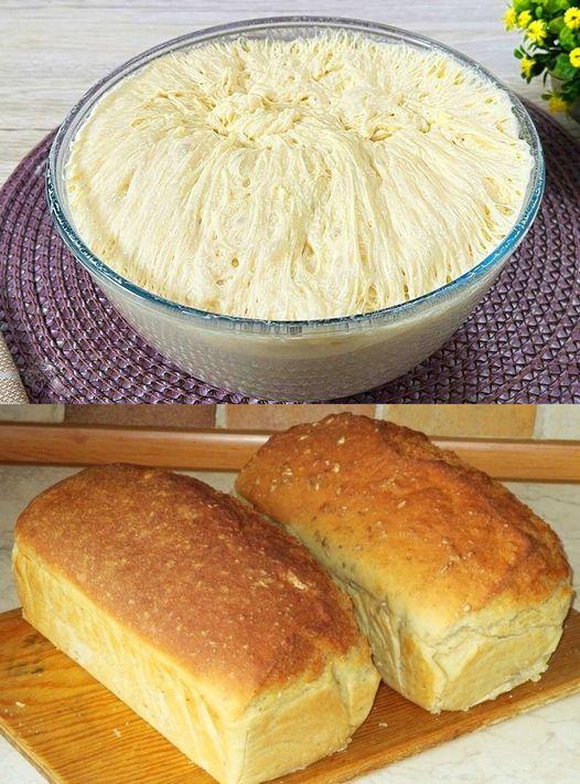 Pane in 3 minuti senza tempo di lievitazione utilizzando 550 g di farina